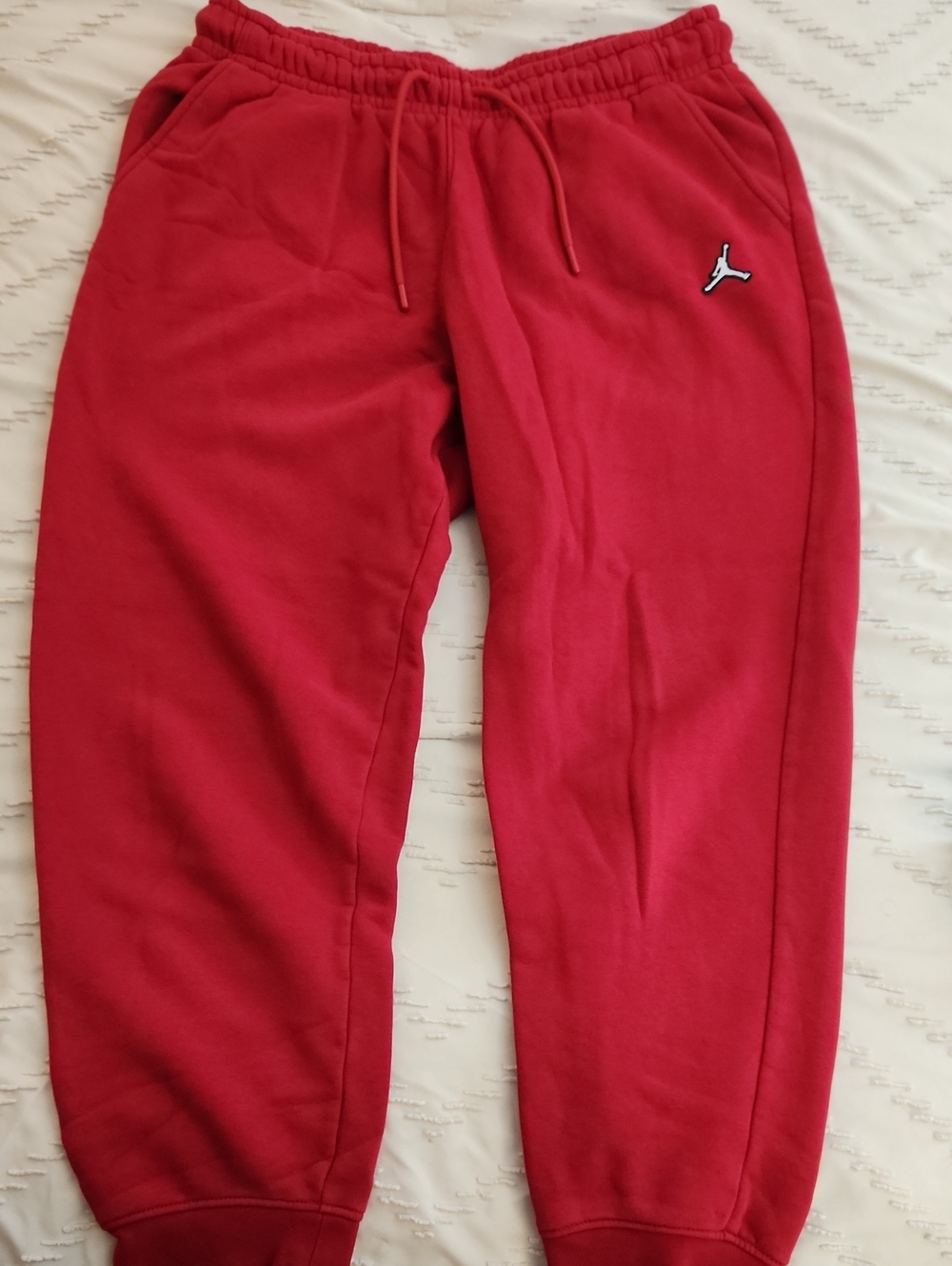 Jordan Red Kids Fleece Joggers with Jumpman Logo